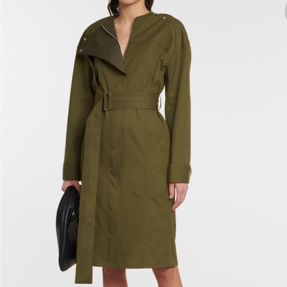 Victoria Beckham Olive Green Belted Coat